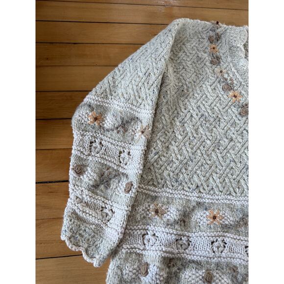 Vintage Express Tricot Hand Knitted Sweater Womens Angora Oversized Floral - Picture 3 of 6